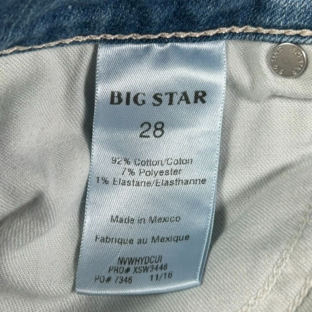Big Star Hydra Cigarette Fit Jeans Womens 28 Light Wash Distressed Denim Casual - Picture 7 of 13